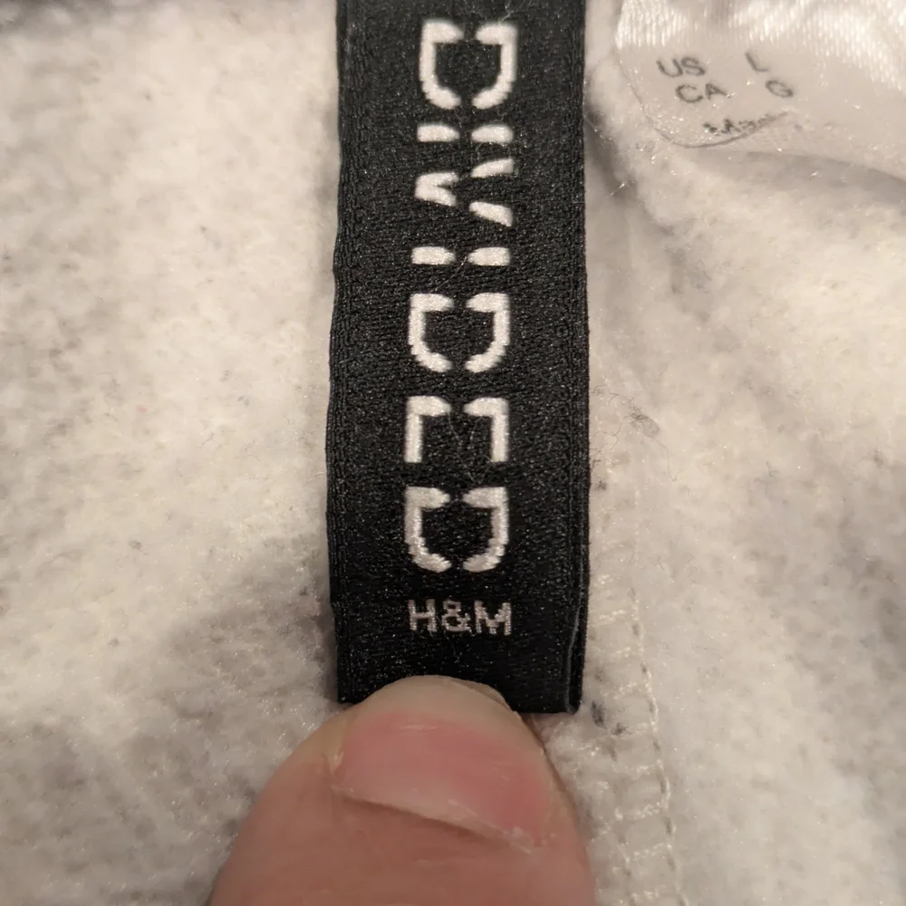 H&M NASA Graphic Joggers Cream Fleece Sweatpants Size L Space Logo